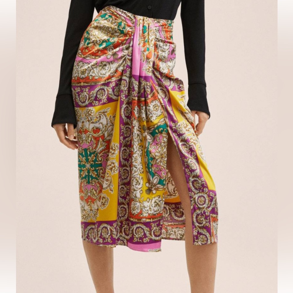 Mango satin skirt - Versace inspired